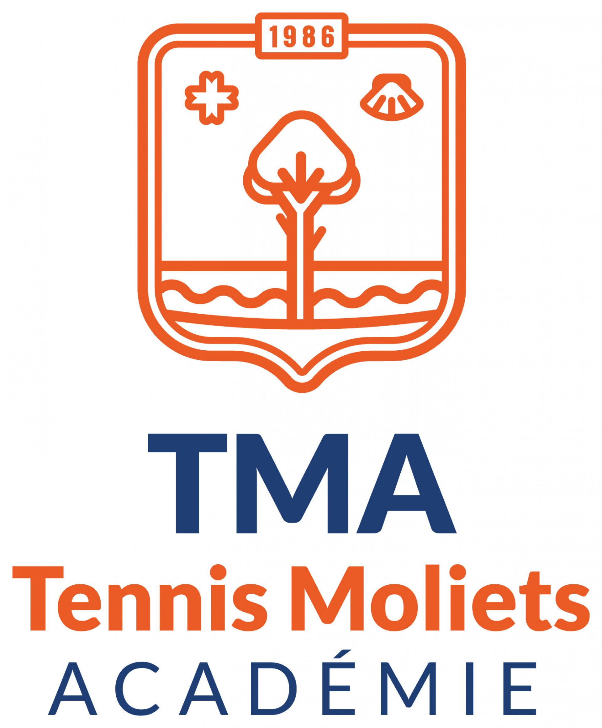 Le logo de la tennis moliets académie Du tennis de Moliets qui propose la location de courts à l'heure en dur, green-set, terre-battue, gazon couverts ou extérieurs. Des stages tennis pour tout public de Académie et Tennis Club de Moliets dans le sud-